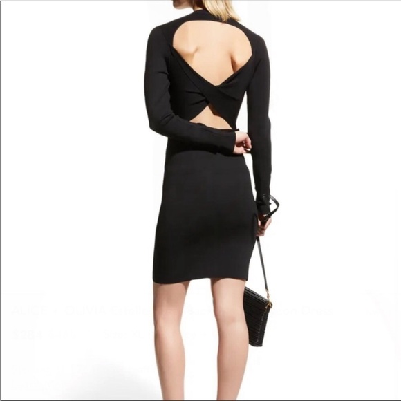 ALICE + OLIVIA Estelle Twist-Back Mini Bodycon Dress - Picture 2 of 5